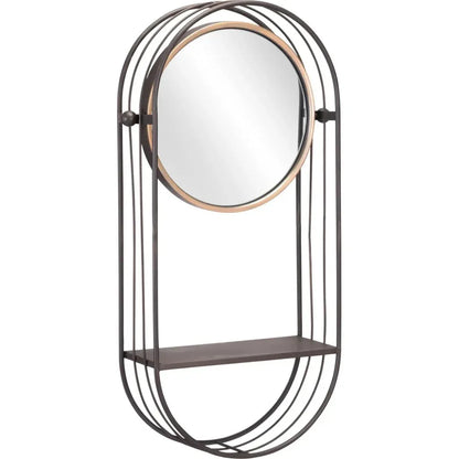 Saroni Steel Wall Mirror with Shelf