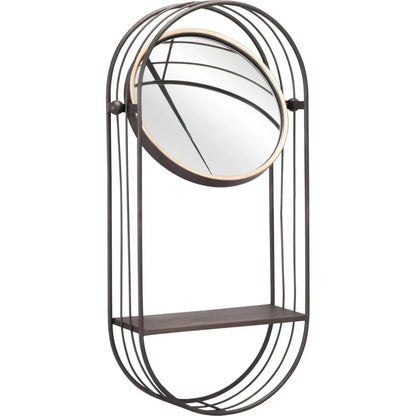 Saroni Steel Wall Mirror with Shelf