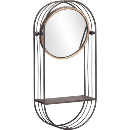 Saroni Steel Wall Mirror with Shelf