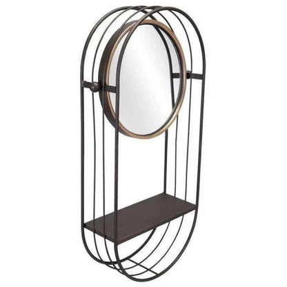 Saroni Steel Wall Mirror with Shelf