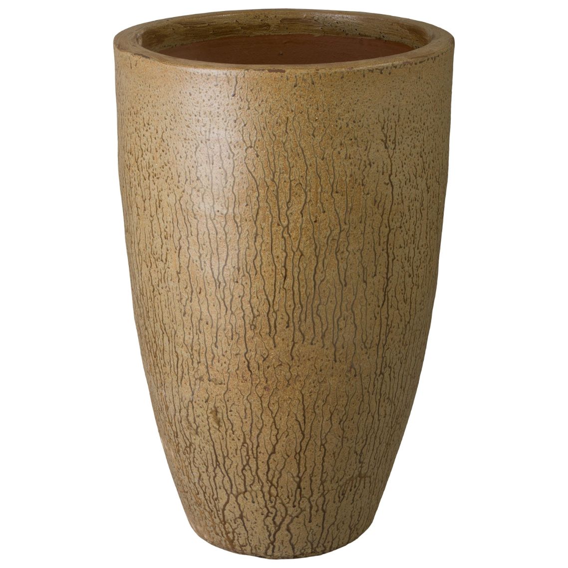 Saul Antique Amber Ceramic Outdoor Planter