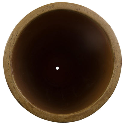 Saul Antique Amber Ceramic Outdoor Planter
