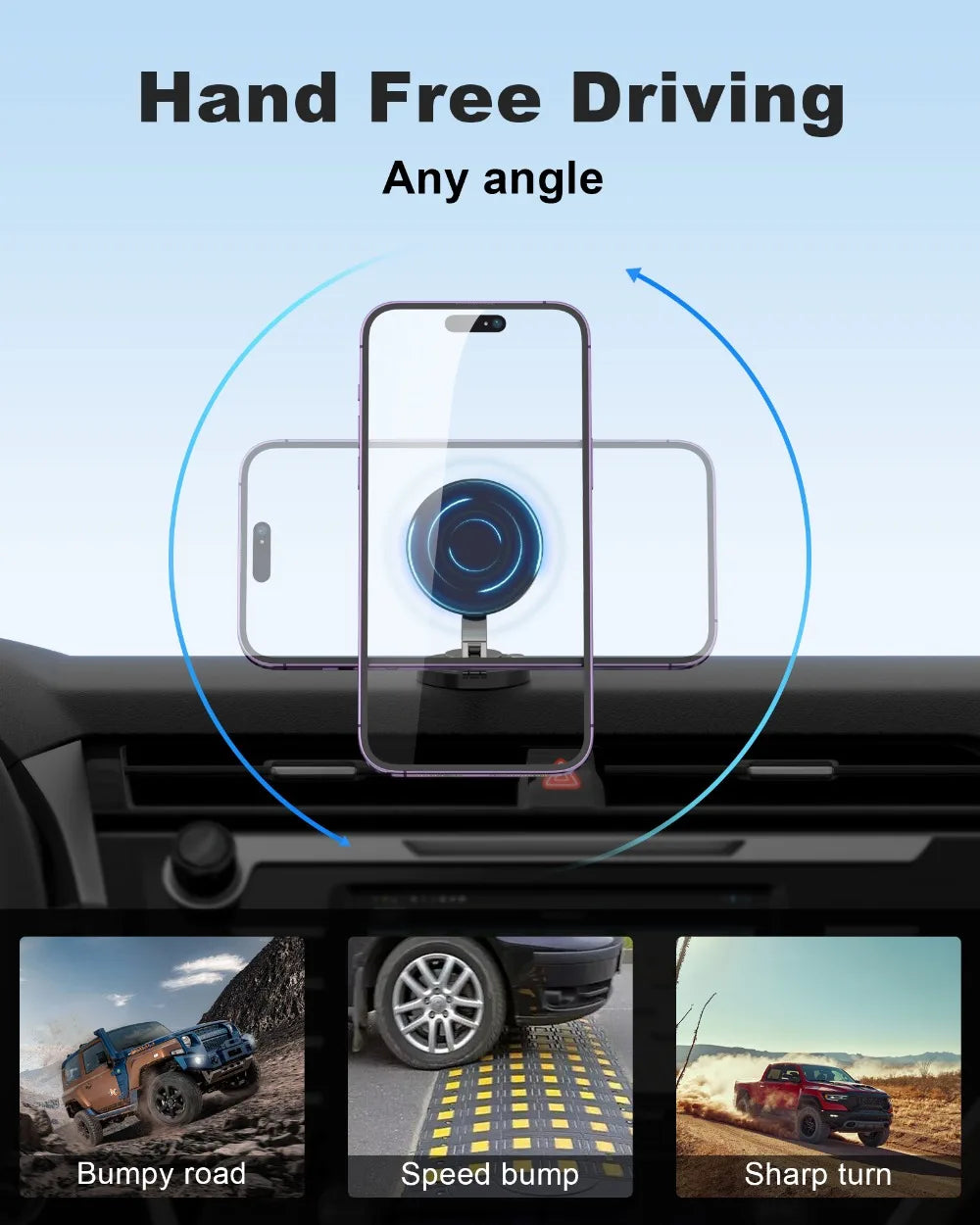 Magnetic Car Phone Holder Wireless Charger Phone Stand Rotation Mobile Phone Holder Fast Charging for IPhone 16 15 14 13 xiaomi