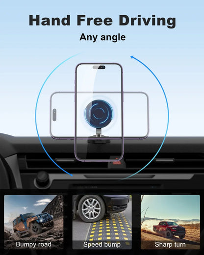 Magnetic Car Phone Holder Wireless Charger Phone Stand Rotation Mobile Phone Holder Fast Charging for IPhone 16 15 14 13 xiaomi