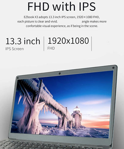 14 Inch Windows 10 Laptops Computer EZbook S5 12GB LPDDR4 RAM 256GB SSD ROM 1080p FHD J4105 CPU with Celeron 4-Core Processor