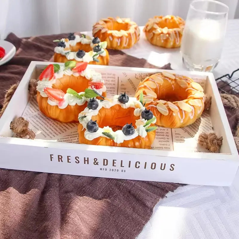 Simulation Fruit Cake Fake Food Model Decoration Bread Baking Photography Props Ornaments Window Display Home Decor