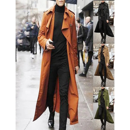 2026 New Men's Longline Trench Coat City Travel & Smart Casual