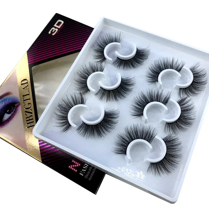 New 6 pairs 10-25mm fake Eyelashes 100% Mink Eyelashes Mink Lashes Natural Dramatic Volume Eyelashes Extension False Eyelashes