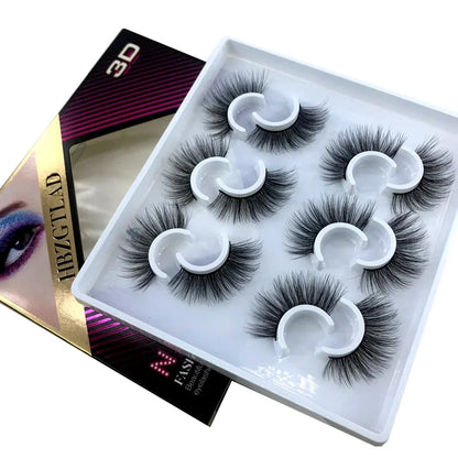 New 6 pairs 10-25mm fake Eyelashes 100% Mink Eyelashes Mink Lashes Natural Dramatic Volume Eyelashes Extension False Eyelashes