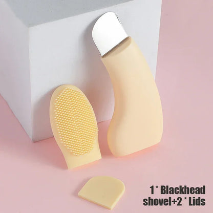 Facial Blackhead Removal Tool Silicone Nose Whitehead Remover Face Scraper for Deep Cleansing Brush Face Spatula Skin Care Tool