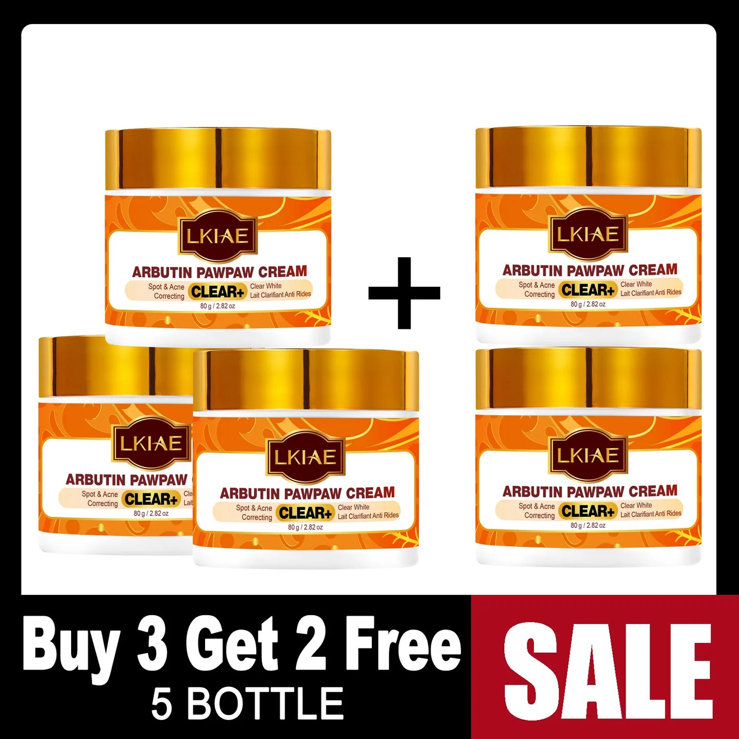 LKIAE Arbutin Whitening Set, With Vitamin C, Natural Papaya, Carrot, Remove Dark Spots, Melanin, Skin Moisturizer, Smooth Skin