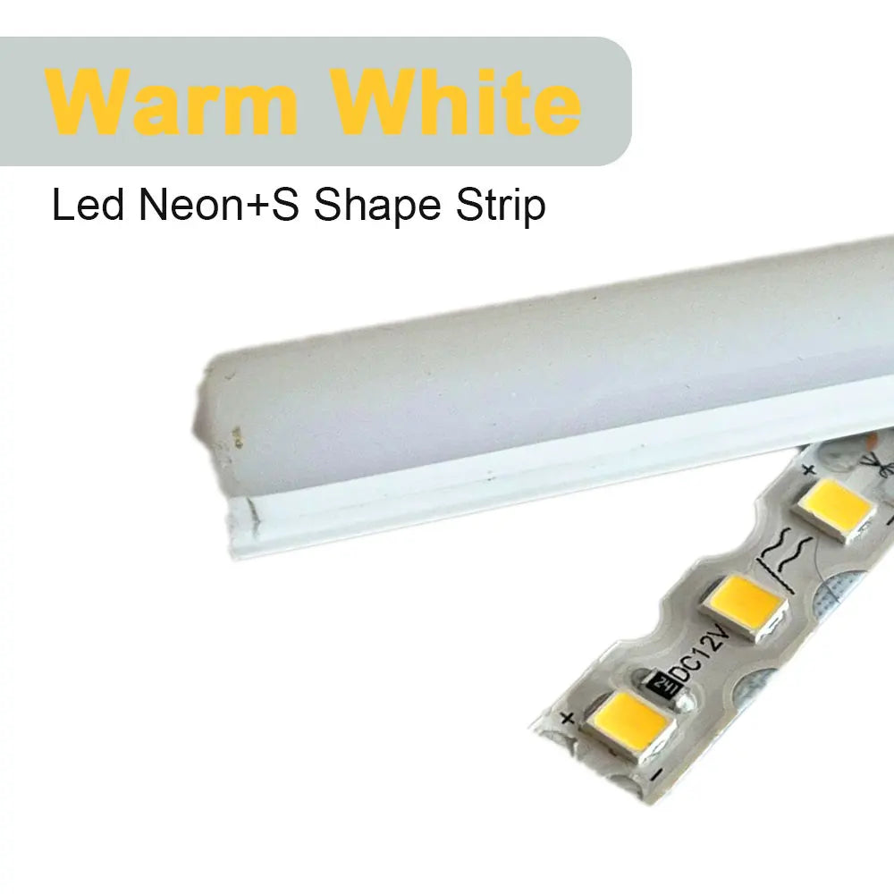 6mm 8mm Separate Silicone Neon with DC12V SMD2835 120Led/m S Shape LED Strip Light Waterproof Flexible Silicon Tube Bar DIY Sign