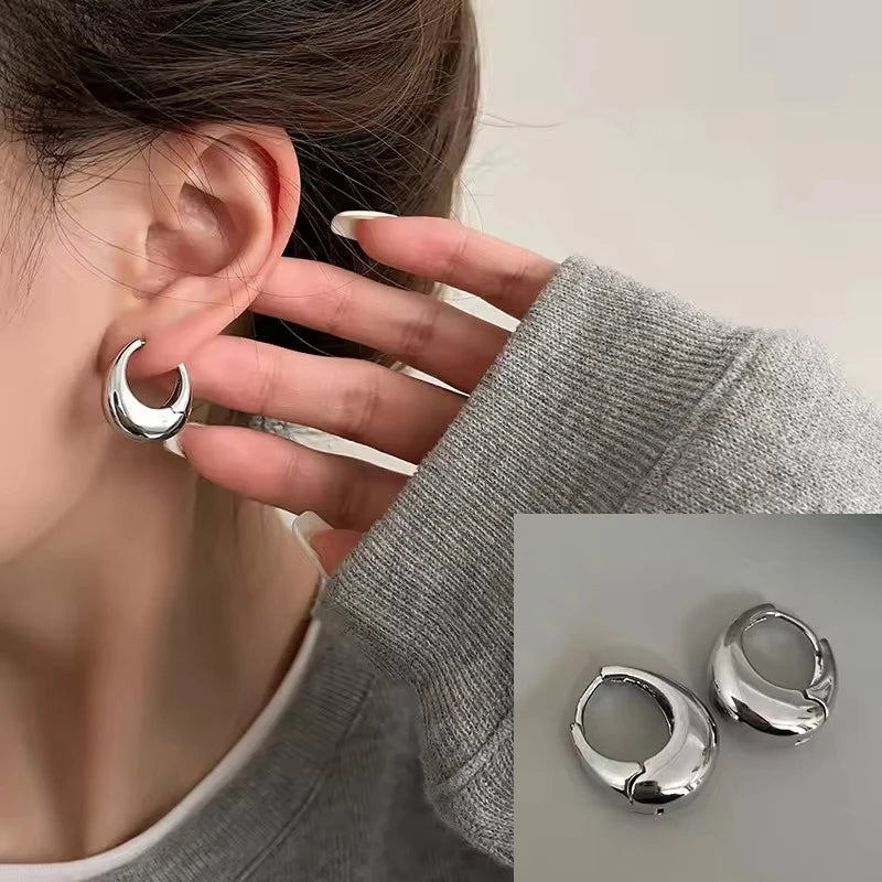 VENTFILLE 925 Sterling Silver Liquid Lava Texture Pearl Earring for Women Design Retro Versatile Jewelry Gift Dropshipping