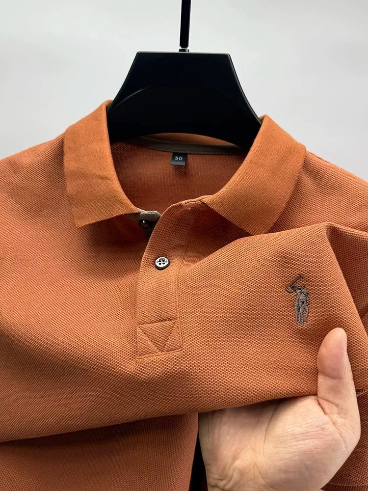 100% cotton luxury men's short sleeve polo shirt high-end brand fashion pony embroidery new comfort summer trend Paul T-shirt