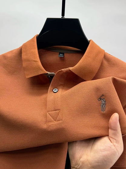 100% cotton luxury men's short sleeve polo shirt high-end brand fashion pony embroidery new comfort summer trend Paul T-shirt