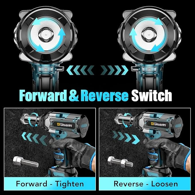 1800N.M Torque Brushless Electric Impact Wrench 1/2 inch Lithium-Ion Battery Cordless Wrench Tools For Makita 18V Battery Pins