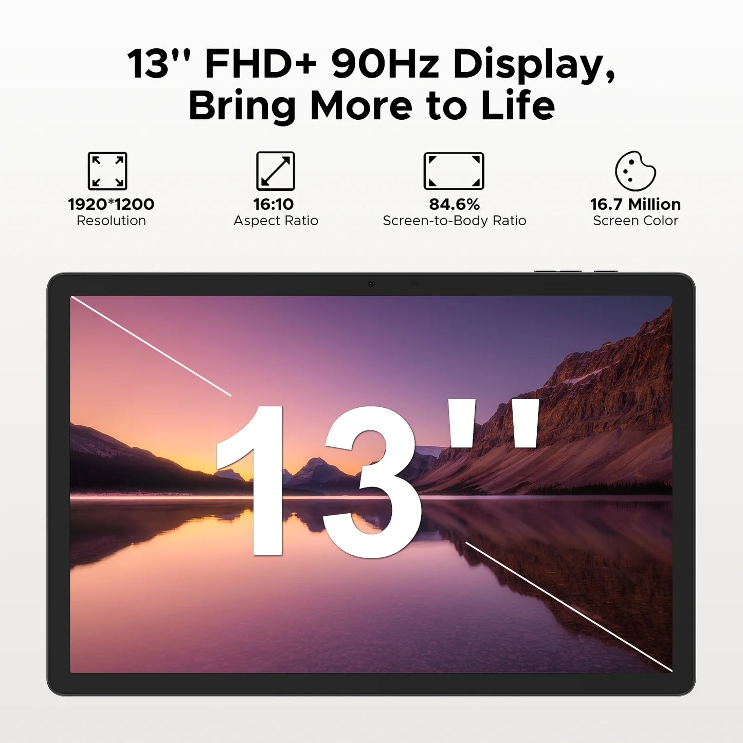 【Brand+】Doogee Tab E3 Pro 2 in 1 Tablet Pc 13" Android 15 Gemini Ai 32Gb Ram(8+24) 256Gb 11000Mah Battery Helio G100 Octa