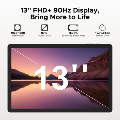 【Brand+】Doogee Tab E3 Pro 2 in 1 Tablet Pc 13" Android 15 Gemini Ai 32Gb Ram(8+24) 256Gb 11000Mah Battery Helio G100 Octa