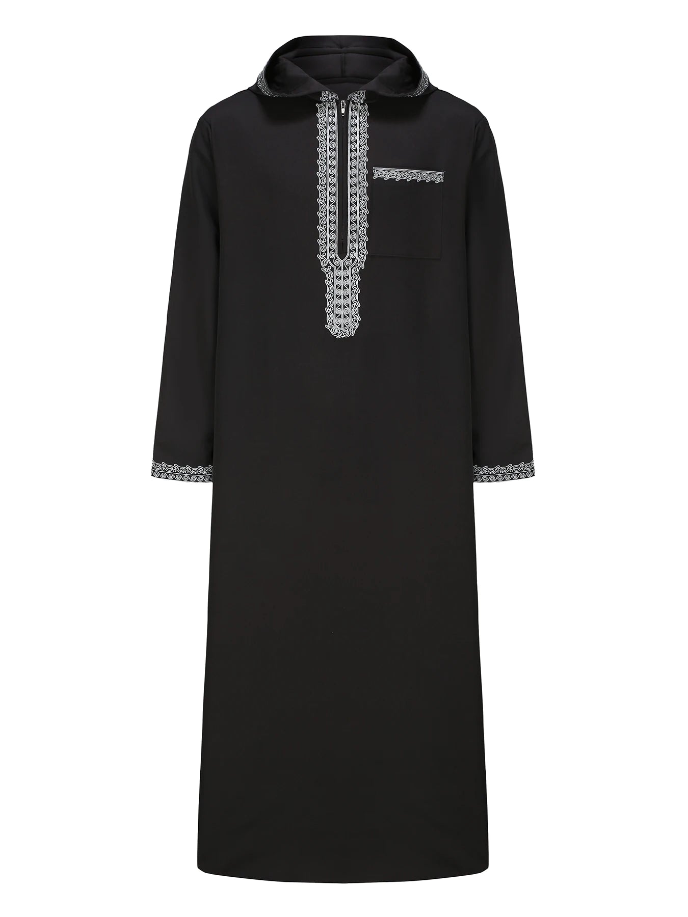 New Moroccan thobe long-sleeved embroidered hood design Muslim man abaya Islamic loose man