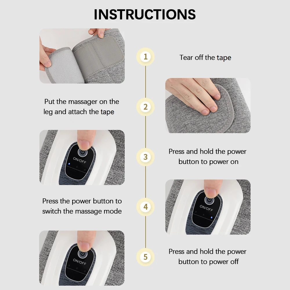 3-modes Air Pressure Calf Massager Electric Leg Massage Device Airbag Air Pressure Massage Leggings Relieve Muscle Soreness