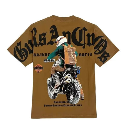 2023 Summer Men's T Shirt Japan Harajuku Fashion Graphic T Shirts Men 100%Cotton Men Clothing Tops Tee Short Sleeve T Shirts Men
