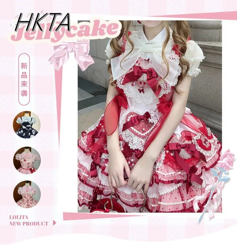 Cute Sweet Lolita Girls Shirt 2025 Summer New Bubble Short-sleeved Shirts Doll Collar Single-breasted Candy-colored Blouse Top