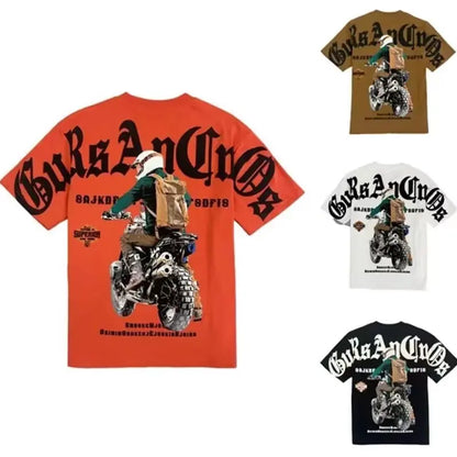 2023 Summer Men's T Shirt Japan Harajuku Fashion Graphic T Shirts Men 100%Cotton Men Clothing Tops Tee Short Sleeve T Shirts Men