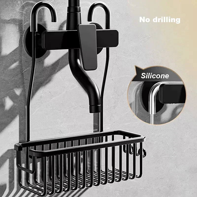 Bathroom Convenient Toilet Shower Rack No Drilling Removable Rust Prevention For Shower Organizer Storage Bathroom Shelves