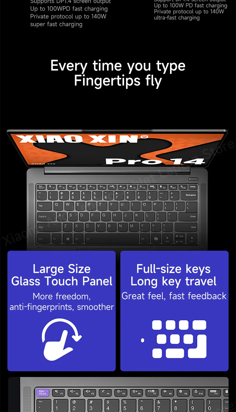 Lenovo laptop Xiaoxin Pro14 2024 14" 2.8K 120Hz OLED Screen AMD Ryzen 7-8845H 16G/32G LPDDR5 1TB/2TB PCIE4.0 SSD Notebook PC