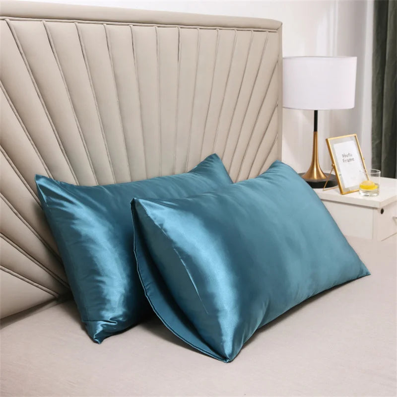 2PCS Pillowcase 100% Silk Pillow Cover Silky Satin Hair Beauty Pillow case Comfortable Pillow Case Home Decor wholesale 51*76CM