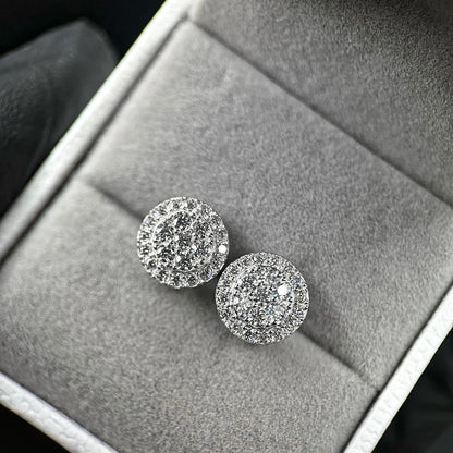 BXINY GRA Certified Full Moissanite Earrings 100% S925 Silver 18K Gold Plated Round Ear Studs for Women Men Hiphop Gifts Jewelry