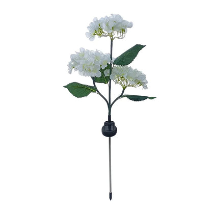 Hydrangea Flowers Lawn Light Garden Stakes Ground Lights Outdoor Decor Lamp Pathway Waterproof  Pond Floral Solar Powered Light