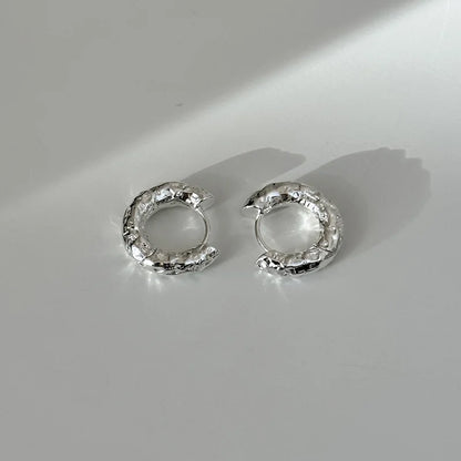 VENTFILLE 925 Sterling Silver Liquid Lava Texture Pearl Earring for Women Design Retro Versatile Jewelry Gift Dropshipping
