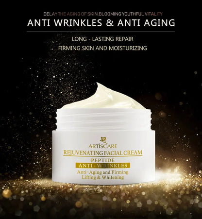 ARTISCARE Peptide Anti Wrinkle Facial Cream + Golden Eye Cream Anti-Wrinkle Anti-Aging Skin Care Whitening and Lifting Day Cream