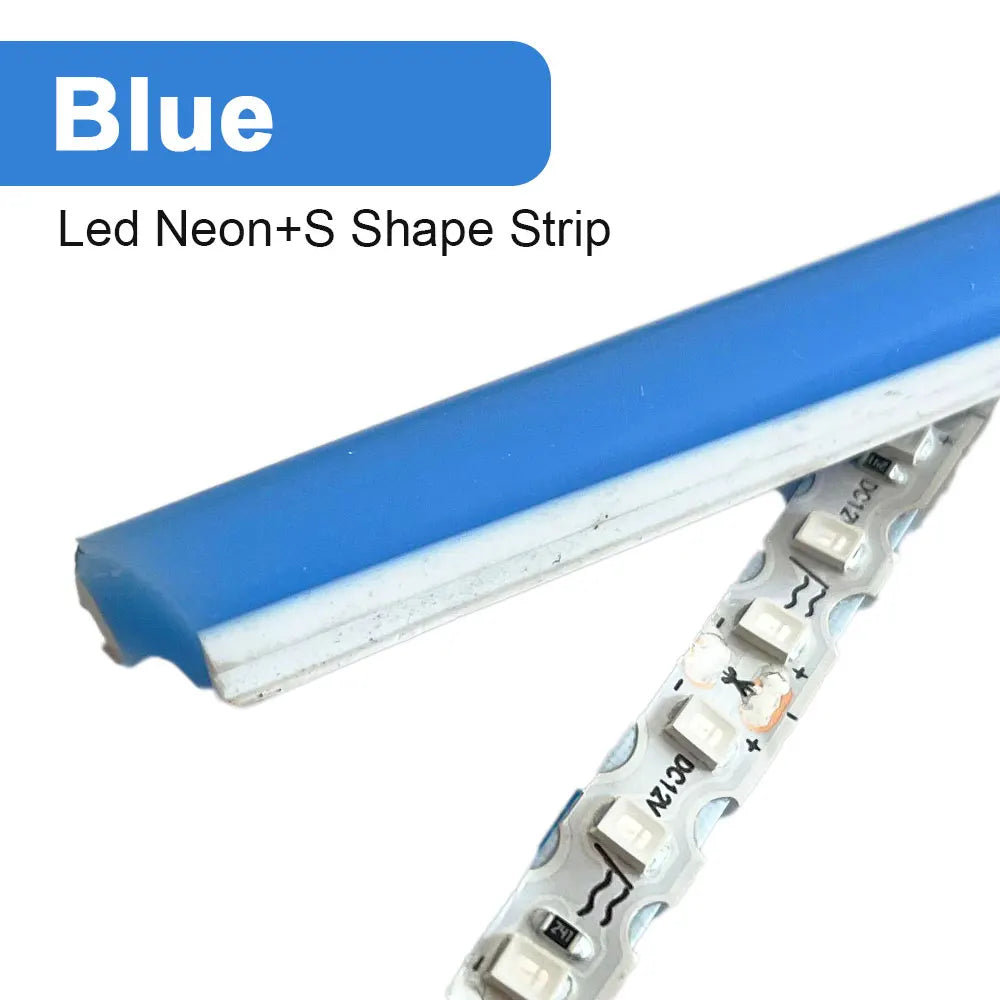 6mm 8mm Separate Silicone Neon with DC12V SMD2835 120Led/m S Shape LED Strip Light Waterproof Flexible Silicon Tube Bar DIY Sign