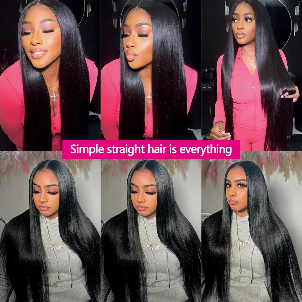 Straight Human Hair Bundles With A Closure Human Hair 24 Inch Transaprent Lace 4x4 5x5 2x6 Hd Lace Closure 3-5 Workdays Delivery