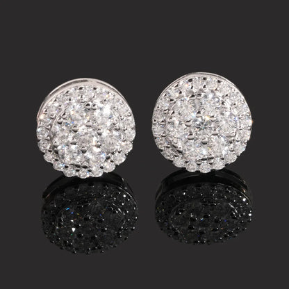 BXINY GRA Certified Full Moissanite Earrings 100% S925 Silver 18K Gold Plated Round Ear Studs for Women Men Hiphop Gifts Jewelry