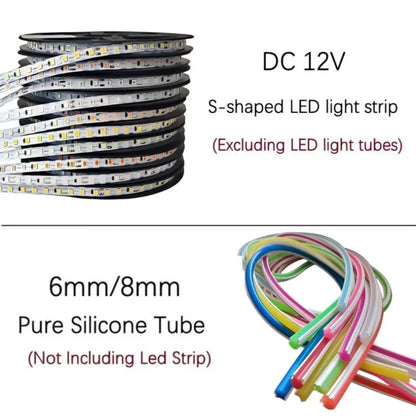 50~1M Separated Silicone Neon Strip DC12V SMD2835 120LEDs/M Flexible Bendable Waterproof LED Light Strip DIY S Shape Sign Lamp