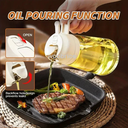 Oil Cruet Kitchen Olive Oil Spray Dual Purpose Kitchen Oil Spray Can Leakproof  Spray Bottle Kitchen Household