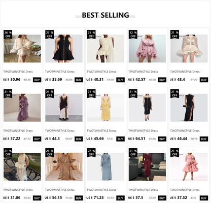 TWOTWINSTYLE Solid Spliced Ruffles Slimming Dresses For Women O Neck Sleeveless High Waist Temperament Mini Dress Female Fashion