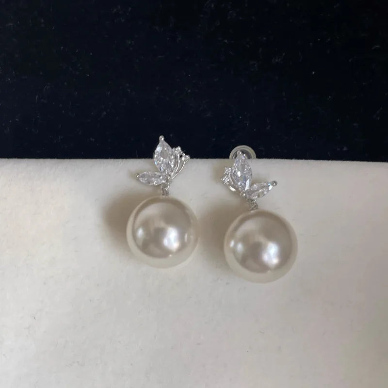 VENTFILLE 925 Sterling Silver Liquid Lava Texture Pearl Earring for Women Design Retro Versatile Jewelry Gift Dropshipping