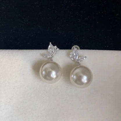 VENTFILLE 925 Sterling Silver Liquid Lava Texture Pearl Earring for Women Design Retro Versatile Jewelry Gift Dropshipping
