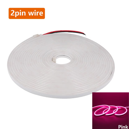 12V 24V 5M 10M 20M LED Neon Sign Strip Light Waterproof Silicone Rope Lights Flexible Lamp with 2pin Wire 120LED 2835 0.5M Decor