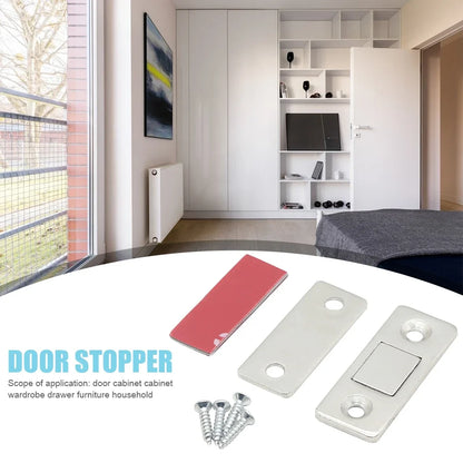 Magnetic Cabinet Catches Magnetic Door Stop Ultra Thin Drawer Magnet Catch Hidden Door Closer Adhesive Cabinet Latch for Kitchen