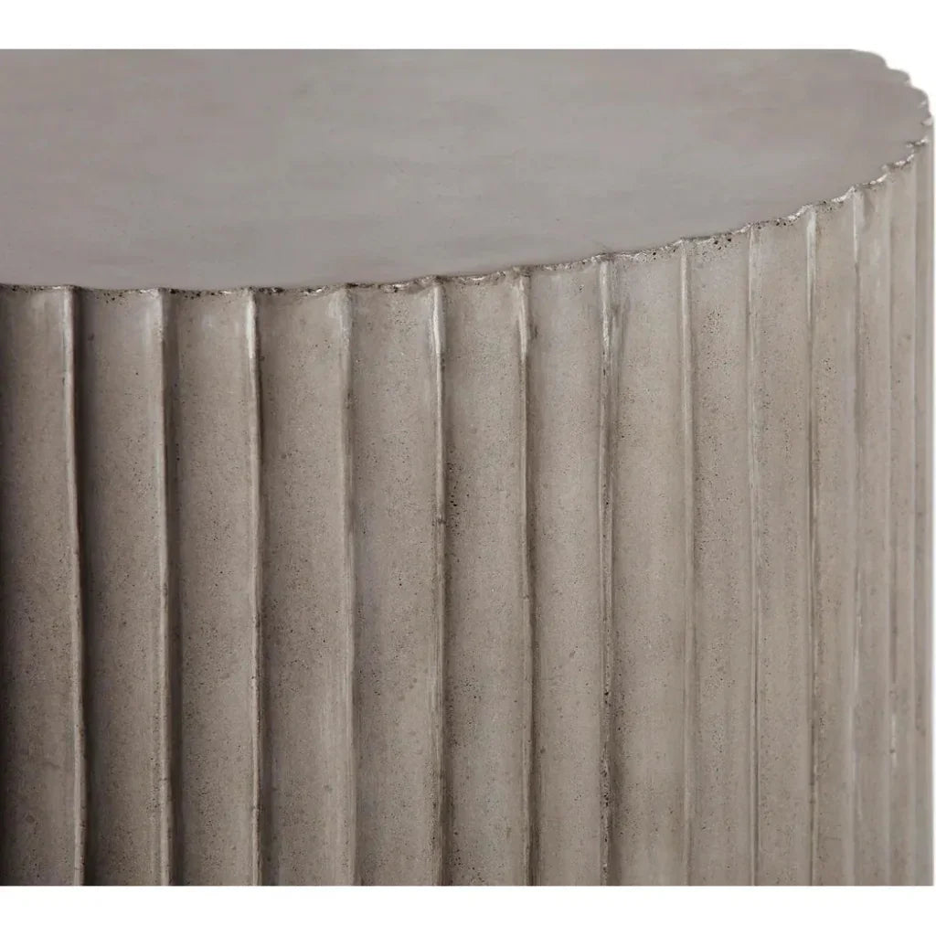 Scallop Accent Table Tall - Grey Outdoor End Table
