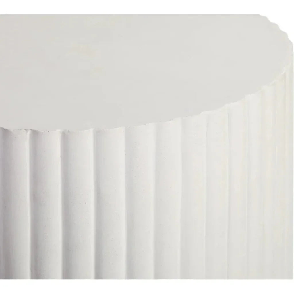Scallop Accent Table Tall - White Outdoor End Table