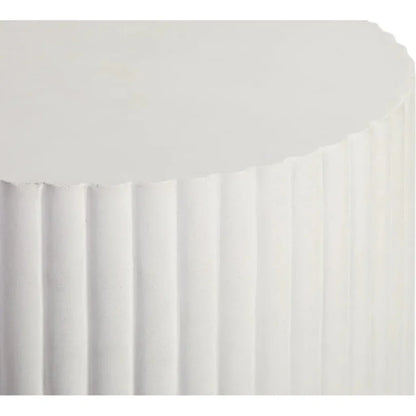 Scallop Accent Table Tall - White Outdoor End Table