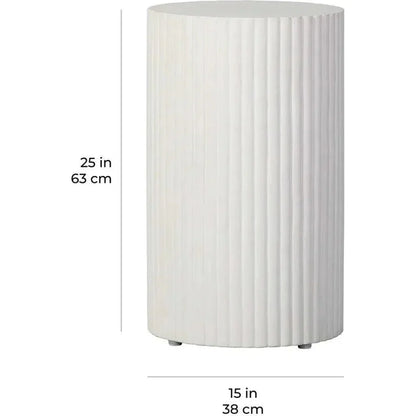 Scallop Accent Table Tall - White Outdoor End Table