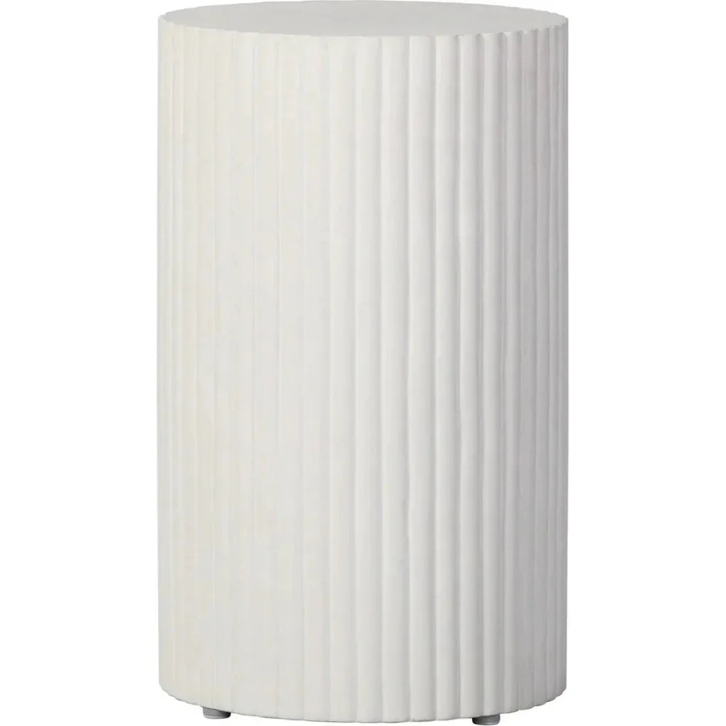 Scallop Accent Table Tall - White Outdoor End Table