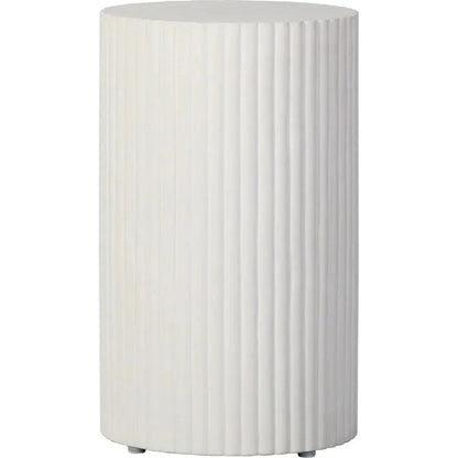 Scallop Accent Table Tall - White Outdoor End Table